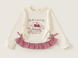 Kids Striped Ruffle Hem Long Sleeve T-Shirt